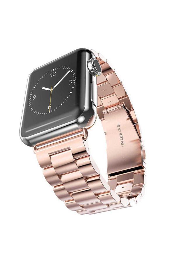 20068310 Apple Watch Ultra/Ultra2 49Mm İle Uyumlu Bakla İşlemeli Metal Kordon - Image 1