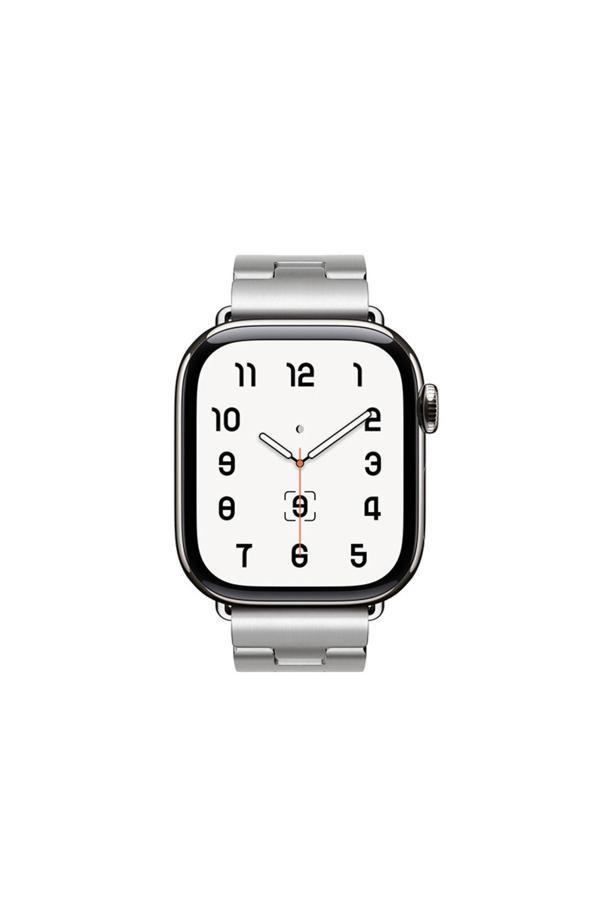 20068310 Apple Watch 4-5-6-Se 1.Nesil 44Mm Uyumlu Dayanıklı Metal Şerit Tasarım Kordon - Image 1
