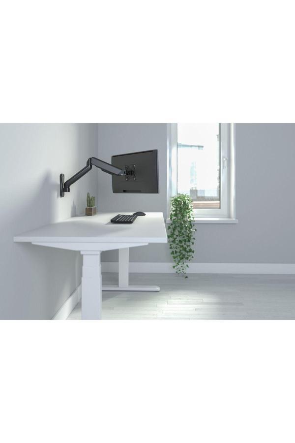 Digitus Tekli, Gaz Basınçlı Yaya Sahip Duvar Tipi Monitör Tutucu 32", Maksimum 9 Kg, Siyah - Image 1