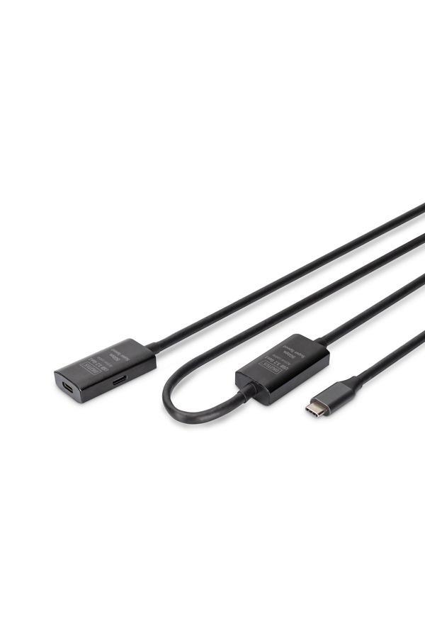Digitus Aktif Usb-C Uzatma Kablosu, 10M 5G, Usb 3.2 Gen1, Usb-C - Usb-C (M/F) 10 Metre - Image 1