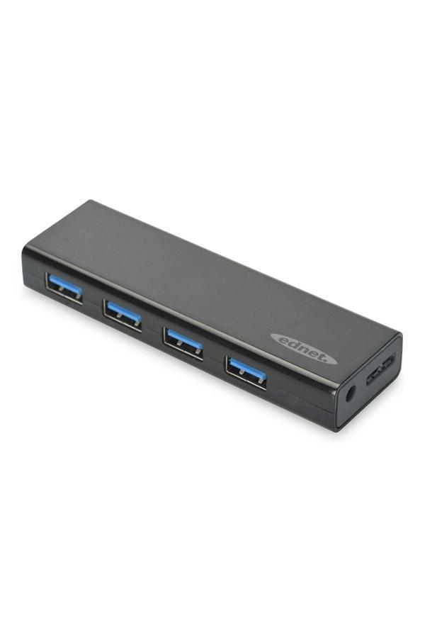 Ednet Ed-85155 Usb 3.0 To 4 Port Usb 3.0 Adaptörlü Siyah Usb 3.0 Çoklayıcı Hub - Image 1