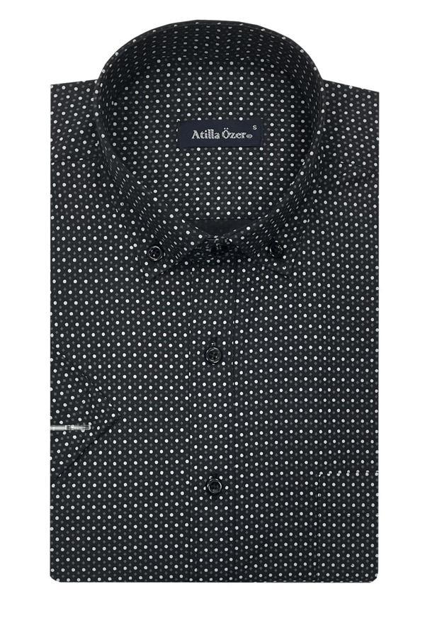 Atilla Özer Kısa Kol Klasik Erkek Gömlek 7308 - Image 1