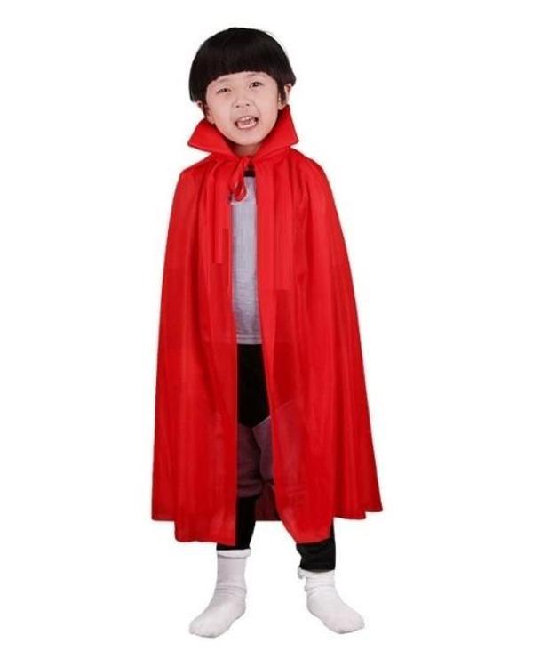 Kırmızı Renk Yakalı Pelerin Çocuk Boy 90 Cm - Image 1