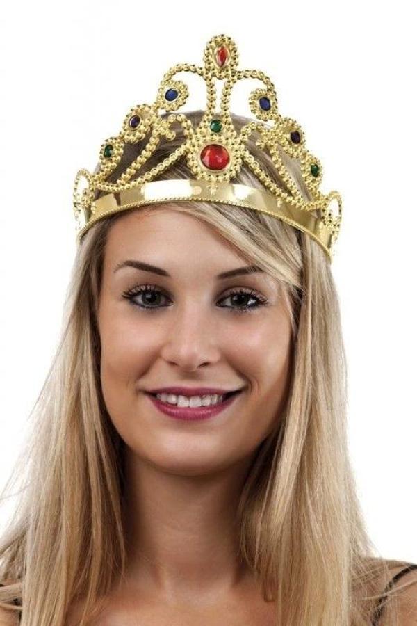 Altın Renk Plastik Prenses Tacı Kraliçe Tacı 60 Cm - Image 1