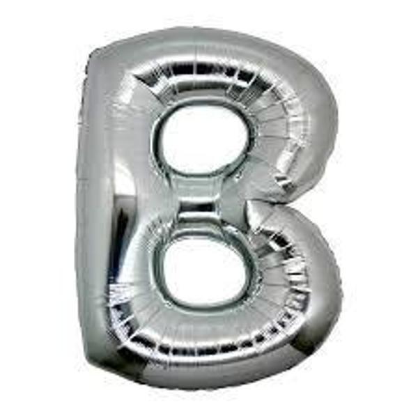B Harf Folyo Balon Gümüş Renk  40 İnç - Image 1