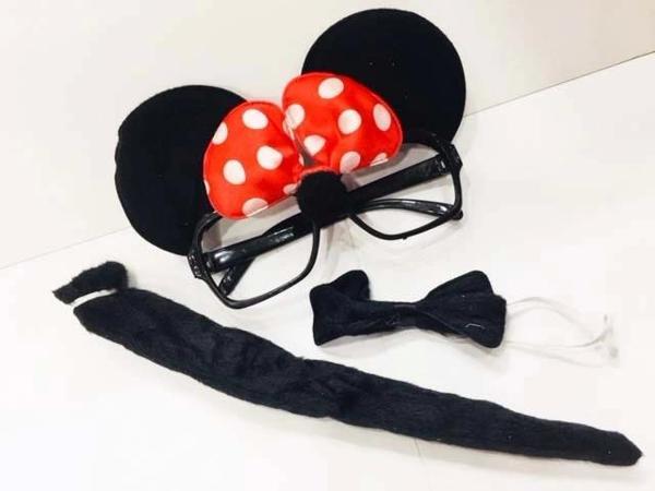 Minnie Mouse Gözlüğü Papyonu Kuyruğu Seti - Image 1