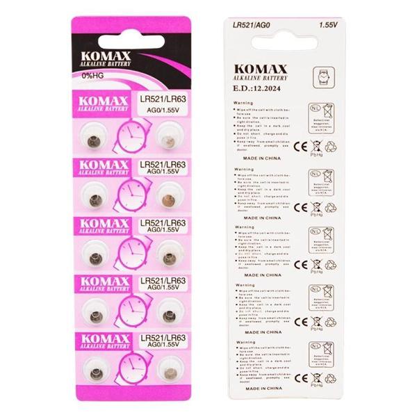 Komax Ag-0 Alkalin Lr521/379 Düğme Pil (10lu Paket) - Image 1