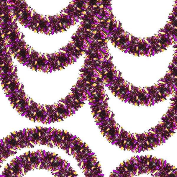 Mor Turuncu Renk 4 Cm Genişlik Garland Çift Renk Sim Süs 180 Cm - Image 1