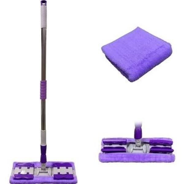 Sihirli Spin Mop Teleskopik Çok Amaçlı Mop +1 Bez Hediyeli - Mor - Image 1