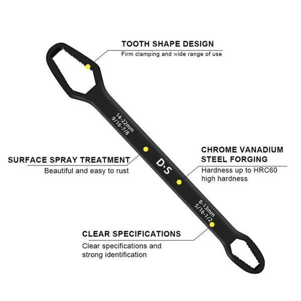 Universal Anahtarı Çift Kafalı  Çok Fonksiyonlu 6-22mm - Image 1