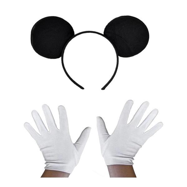 Siyah Mickey Mouse Tacı Ve Beyaz Eldiven Seti - Image 1