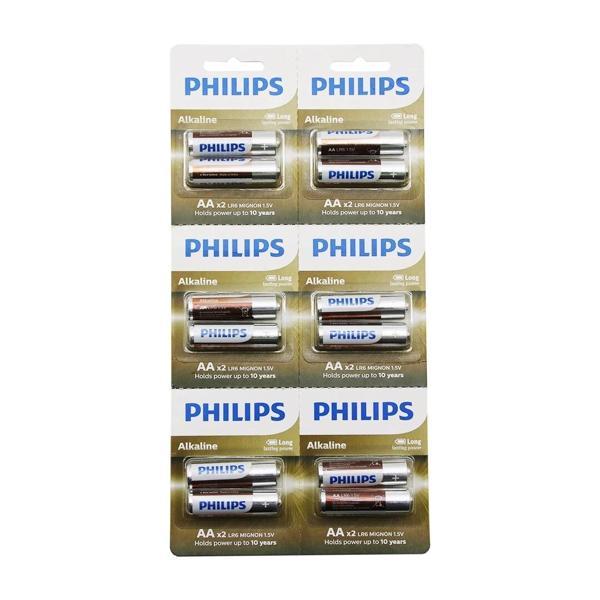 Phılıps  Alkaline Kalem - Aa - 1.5v  Pil  12pcs= 2li X 6 - Image 1