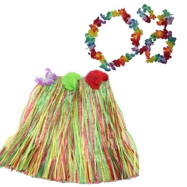 Luau Aloha Hawaii  Kolye Etek Taç Ve Bileklik Seti - Image 1