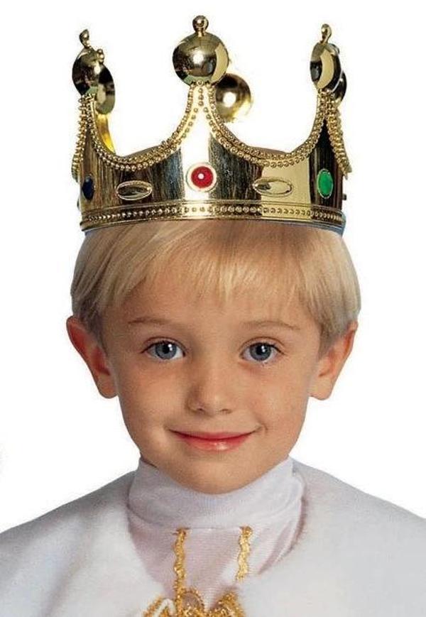 Plastik Kral Tacı Altın Renk Çocuk Boy - Image 1