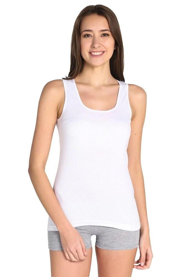 Tutku Kadın Beyaz 3'Lü Paket  Atlet Elf568T0136Ccm3 Beyaz 3XL - Image 1