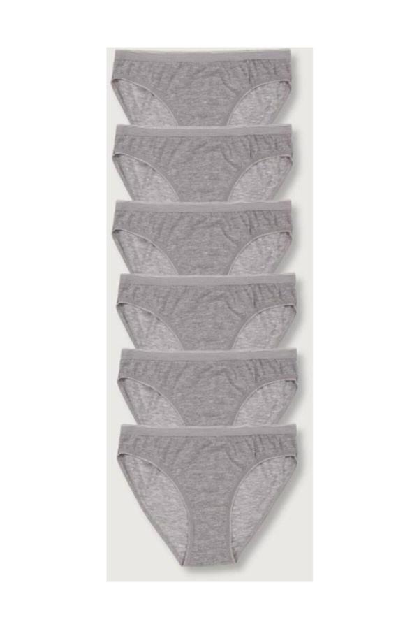 Tutku Kadın Gri 6'Lı Paket Bikini Külot Elf568T0635Ccm6 Gri Standart - Image 1