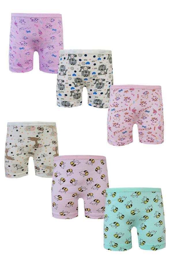 Hb Trend Kız Çocuk Renkli Likralı Pamuk Boxer 6 Lı Paket Çok Renkli 11-12 Yaş - Image 1