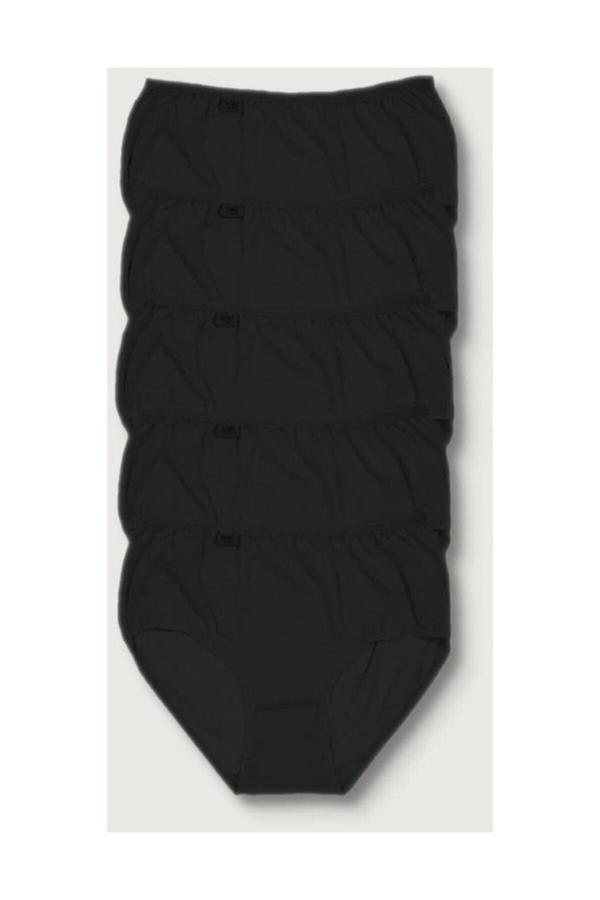Tutku Kadın Siyah 5'Li Paket Likralı Bato Külot Elf568T0924Ccm5 Siyah 2XL - Image 1