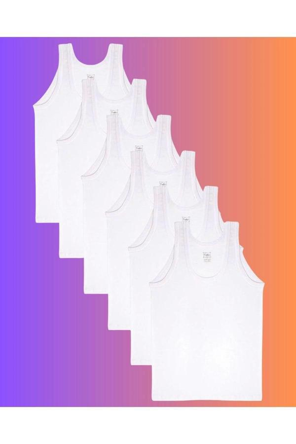 Tutku 6'Lı Penye Klasik Beyaz Erkek Atlet Beyaz XL - Image 1