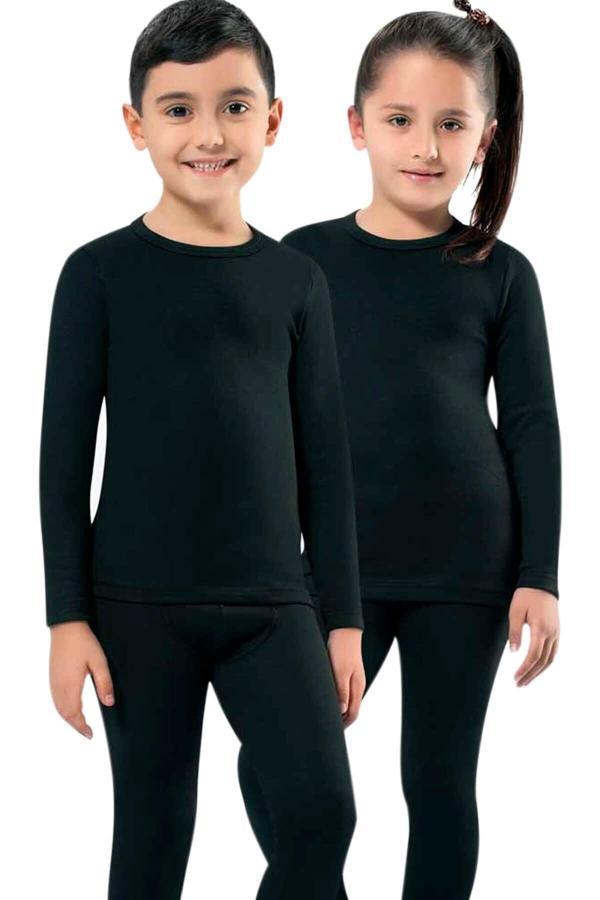 Kota Unisex Çocuk Siyah Termal Body Mkt2005 Tek Üst Siyah 3-4 Yaş - Image 1