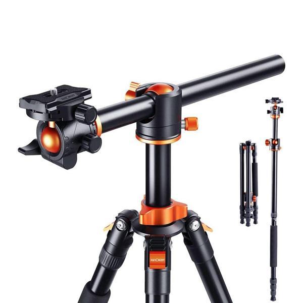 K&F Concept SA254T3 Profesyonel Deve Boynu Tripod 191cm (T254A4+BH-28L) - Image 1