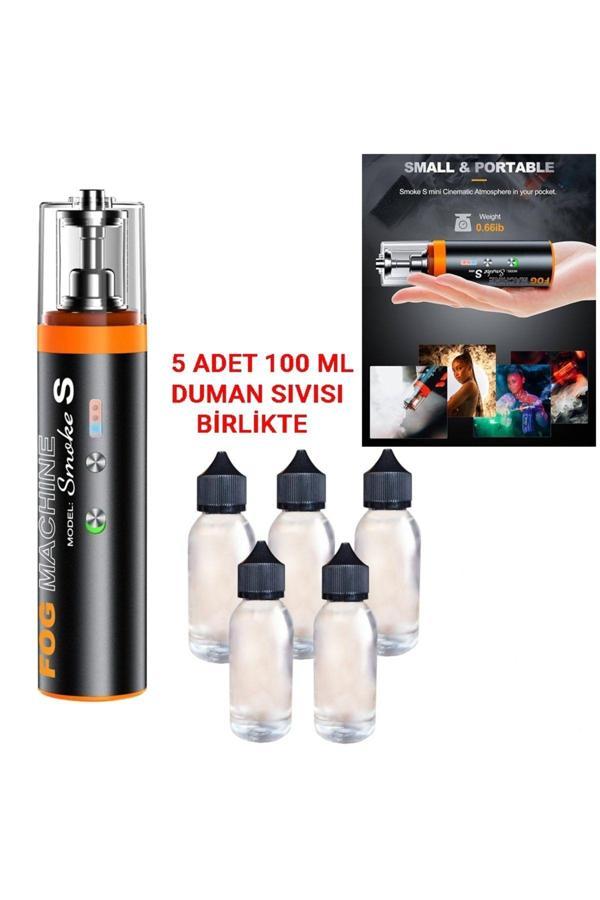 Lensgo Smoke S Sis Ve Duman Makinesi, 5 Adet 100 Ml Likit Sıvı İle Birlikte - Image 1