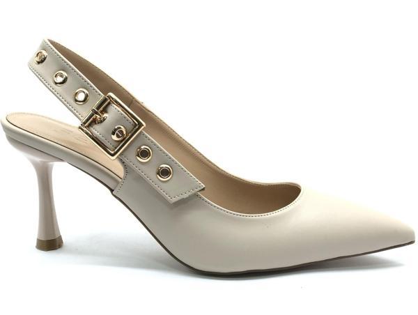 Feles Kemer Toka Detaylı Arkası Açık Stiletto Kadın Topuklu Ayakkabı - Image 1