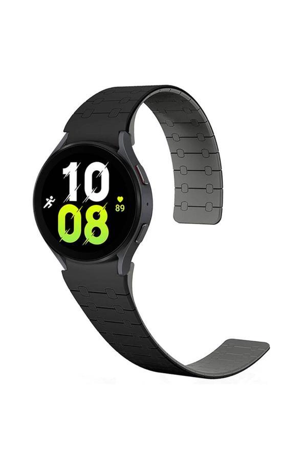20068310 Samsung Galaxy Watch 5 40Mm İle Uyumlu 20Mm Çizgili Desenli Silikon Kordon - Image 1