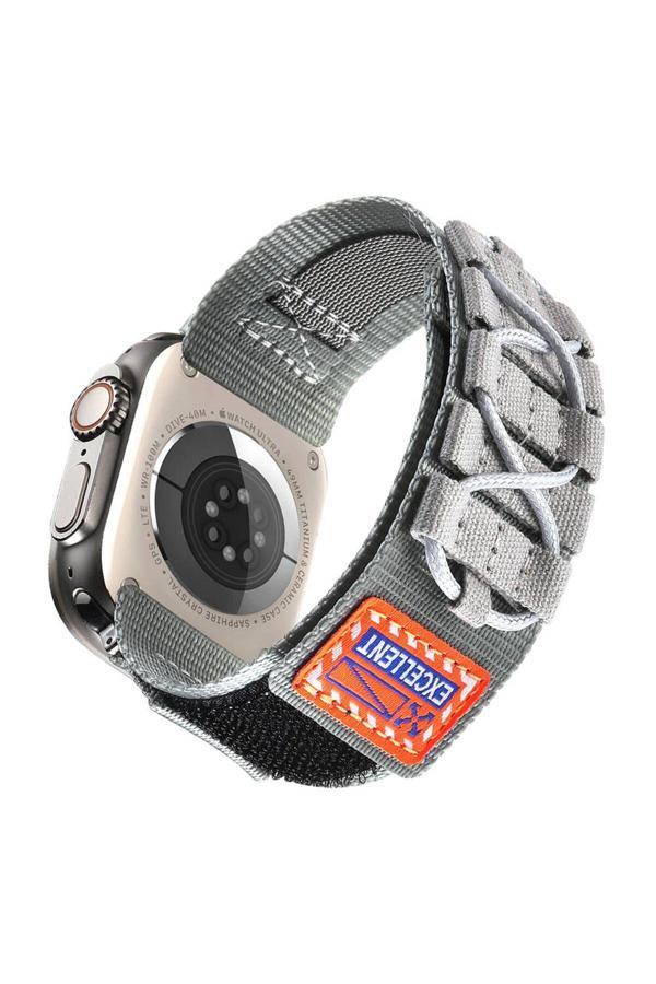 20068310 Apple Watch 4/5/6/Se 44Mm Uyumlu Orbital Örgülü Halat Tasarımlı Naylon Kumaş Hasır Kordon - Image 1