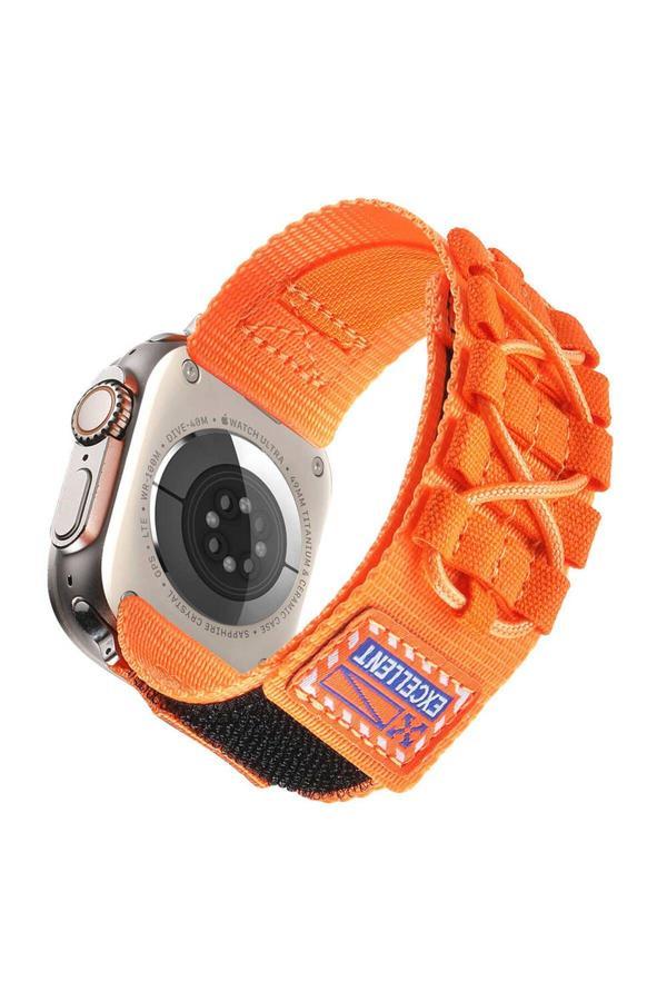 20068310 Apple Watch 7/8/9 45Mm Uyumlu Orbital Örgülü Halat Tasarımlı Naylon Kumaş Hasır Kordon - Image 1