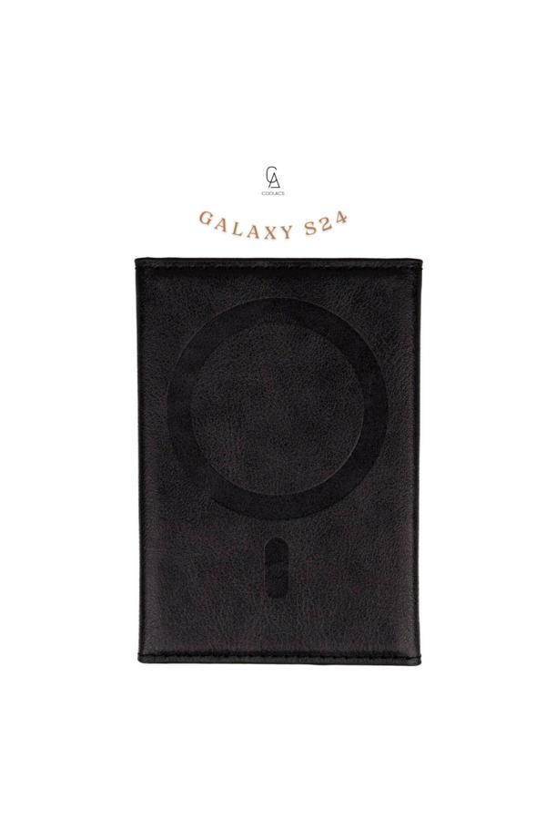 20068310 Samsung Galaxy S24 Uyumlu Magsafe Özellikli 5 Bölmeli Deri Kartlık Cüzdan - Image 1