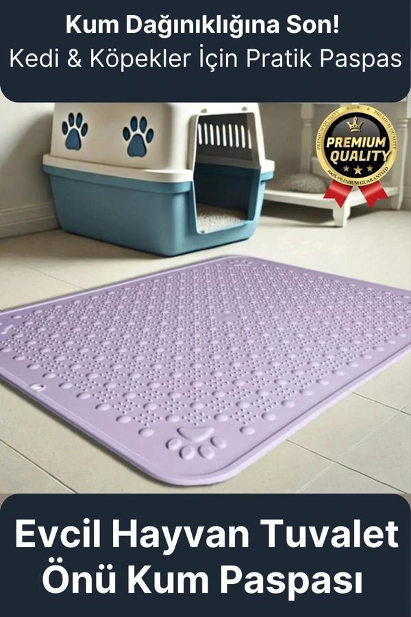Premium Silinebilir Yıkanabilir Dayanıklı Kedi Köpek Evcil Hayvan Tuvalet Önü Mama Kabı Kum Paspası - Image 1