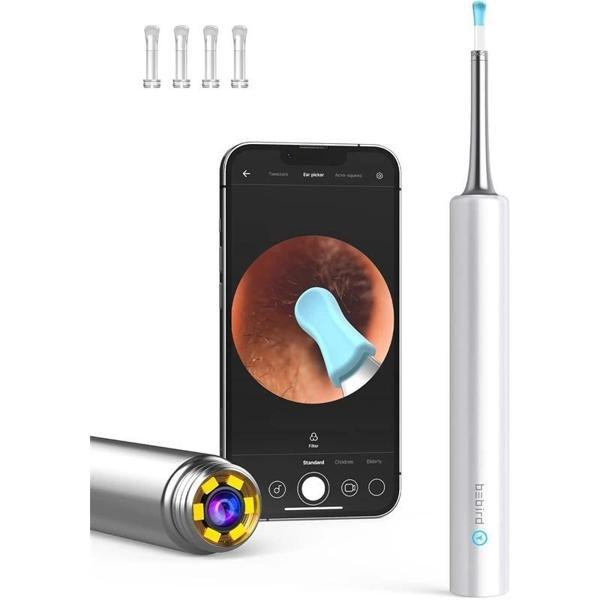 ONTECH - Bebırd T5 3mp Kamera 3.5mm Lens Şarjlı Wıfı Görüntülü Kulak Temizleyici Beyaz Renk - Image 1