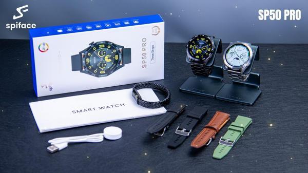 Serreha Spiface SP50 Pro Amoled Ekran 3 Kordonlu Akıllı Saat - Image 1