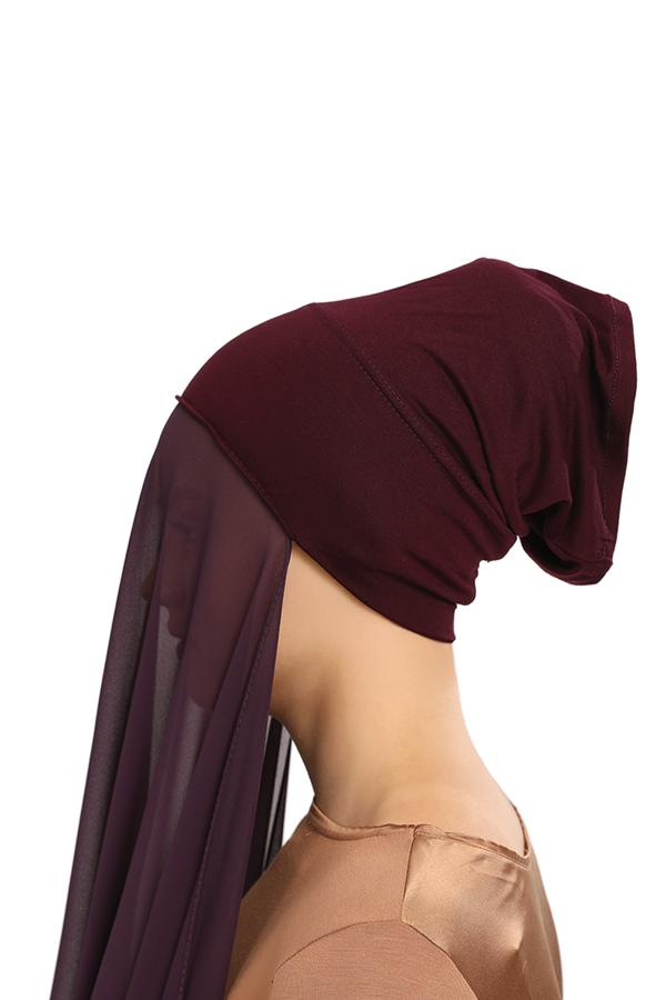 Hazır Pratik Lüks Boru Boneli Şifon Şal - Image 1