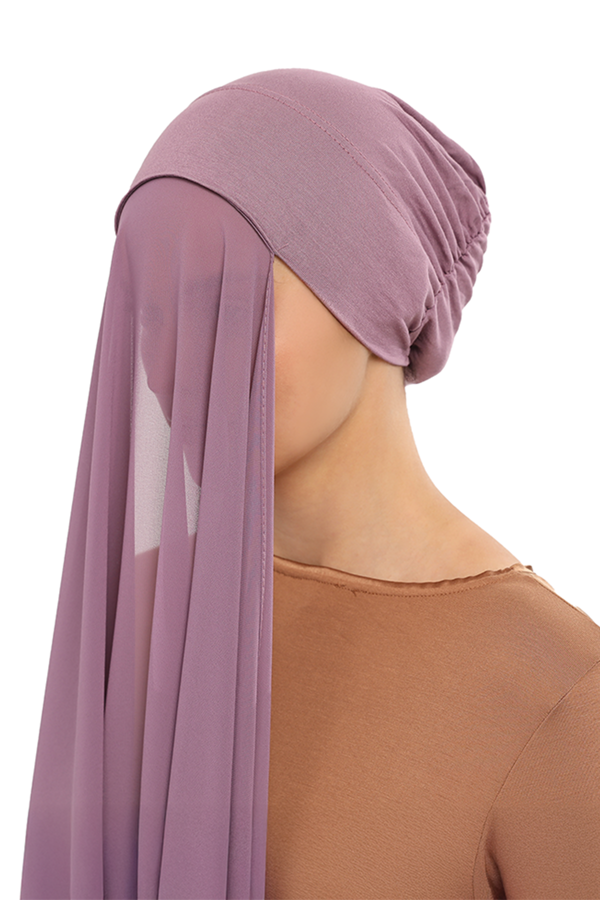 Hazır Geçmeli Lastikli Boneli Lüks Şifon Şal - Image 1