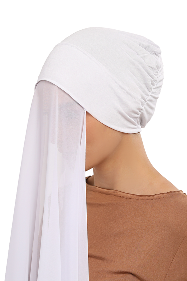 Hazır Geçmeli Lastikli Boneli Lüks Şifon Şal - Image 1