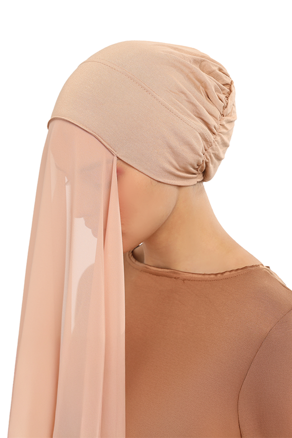 Hazır Geçmeli Lastikli Boneli Lüks Şifon Şal - Image 1