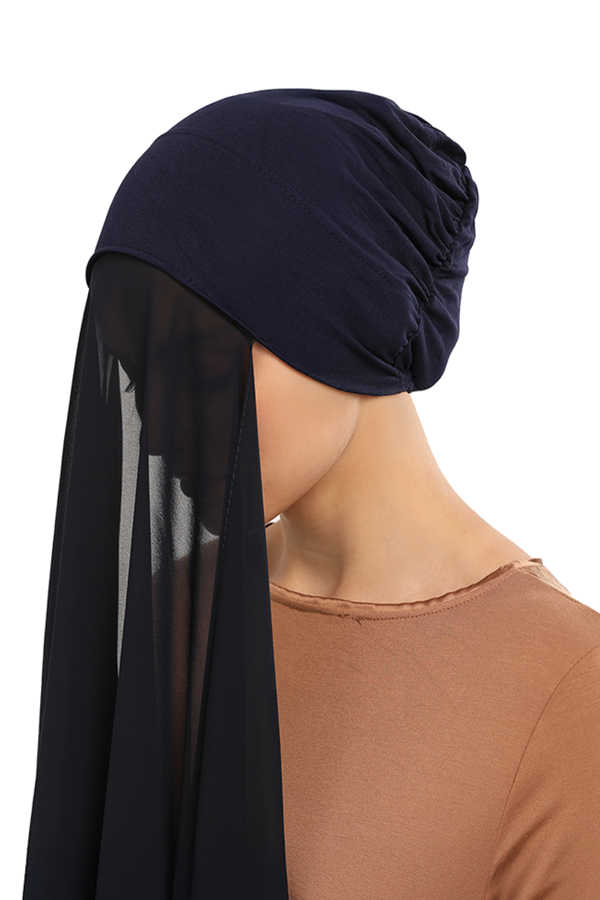 Hazır Geçmeli Lastikli Boneli Lüks Şifon Şal - Image 1