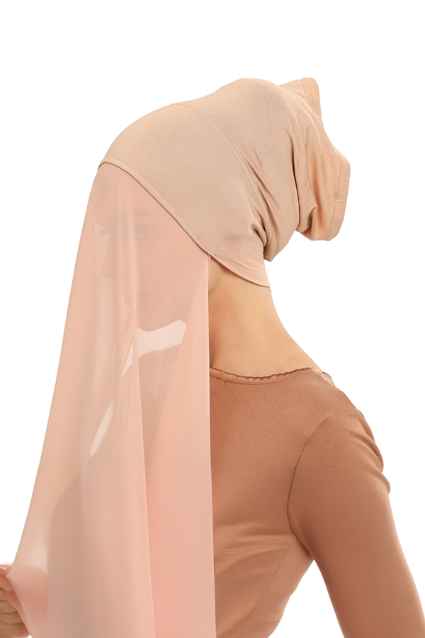 Hazır Pratik Lüks Boru Boneli Şifon Şal - Image 1