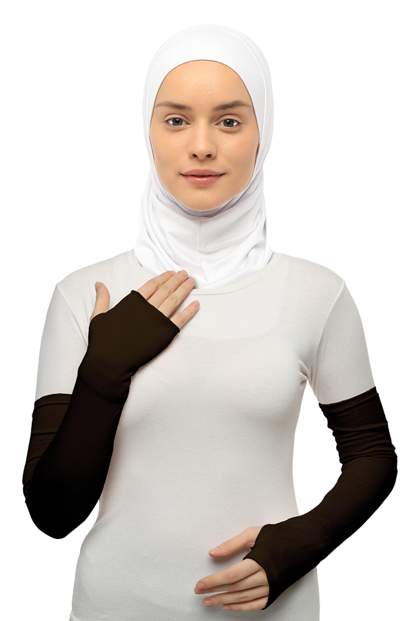 Kesik Parmak Geçmeli Penye Tesettür Kolluk - Image 1