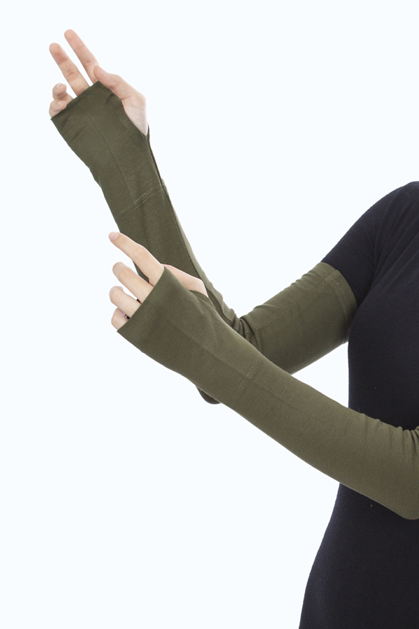 Kesik Parmak Geçmeli Penye Tesettür Kolluk - Image 1