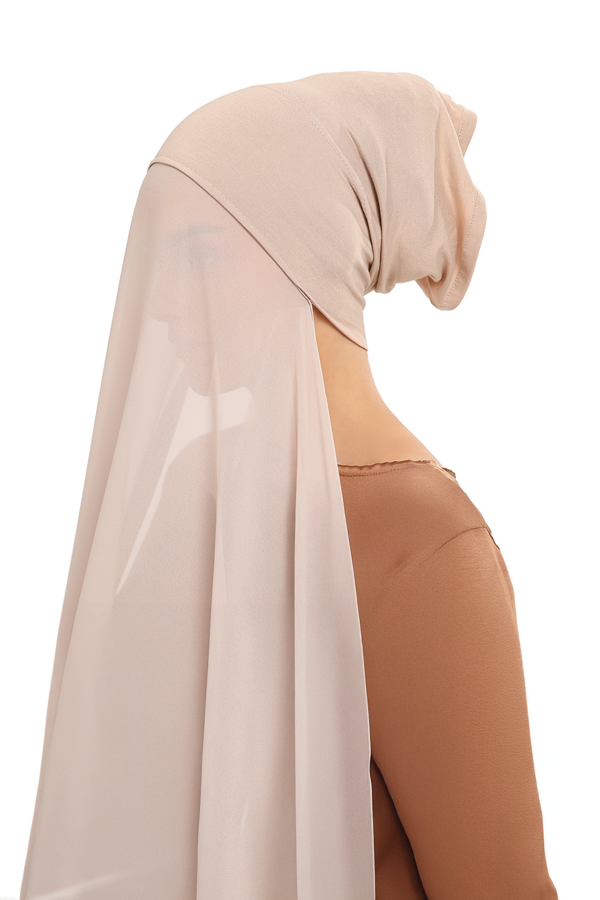 Hazır Pratik Lüks Boru Boneli Şifon Şal - Image 1