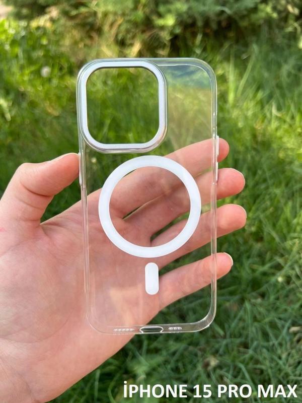 İphone 15 Pro Max Hybrid Magsafe Animasyonlu Sararmaz Kılıf - Image 1