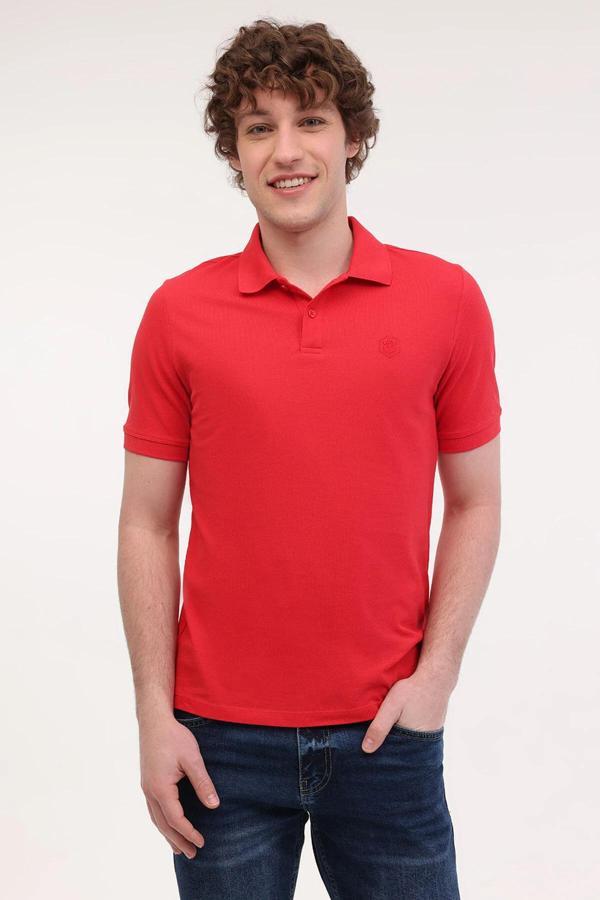 Lumberjack Regular Fit Düğmeli Polo Yaka Erkek T Shirt CT953 5FX KIRMIZI - Image 1