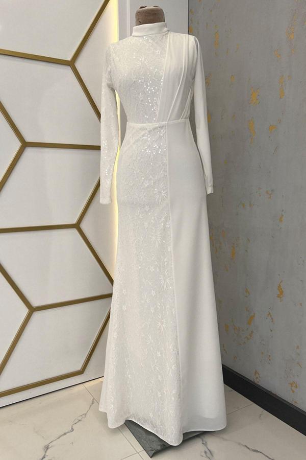 Tesetturabiye Açelya Abiye Ekru - Image 1