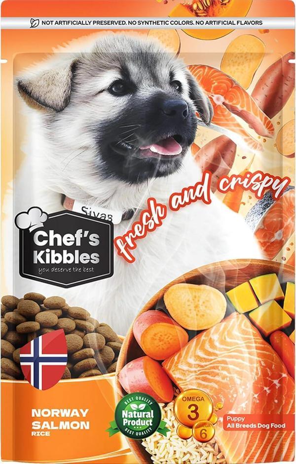 Chef’s Kibbles Norveç Somonlu Yavru Köpek Maması 15KG - Image 1