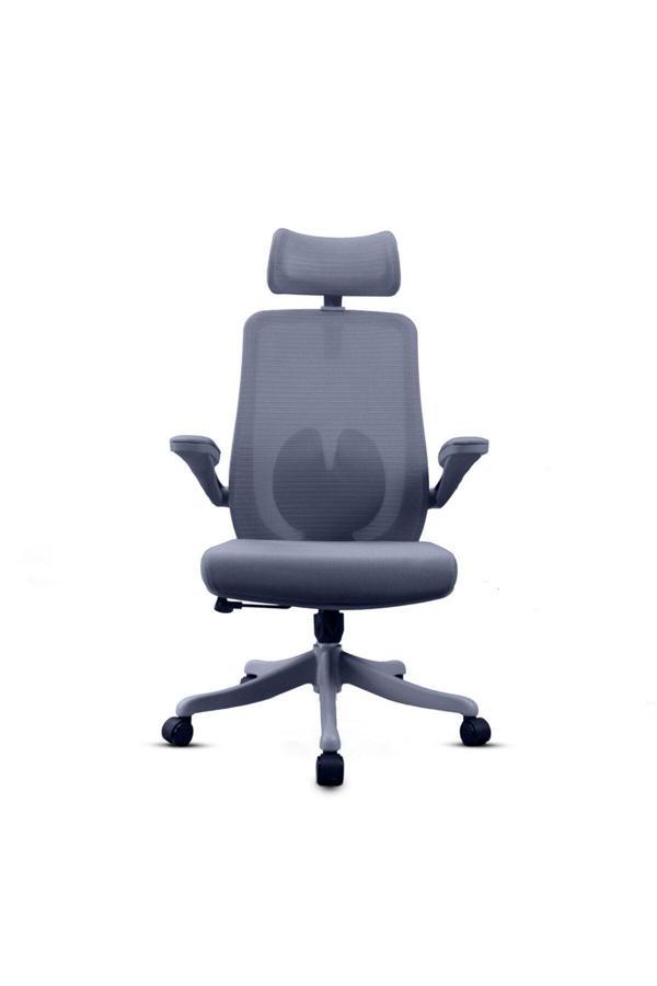 Atom Ofis Sakura Gri Ergonomik File Sırtlı Ofis Koltuğu | Ayarlanabilir Kolçak & Bel Desteği - Image 1
