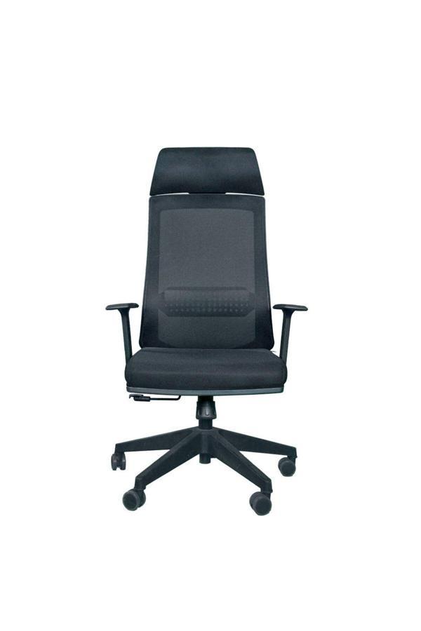 Atom Ofis Casella Sunset Siyah Sabit Başlık Ergonomik Konforlu Ultra Lüks Trend Ofis Çalışma Yönetici Koltuğu - Image 1