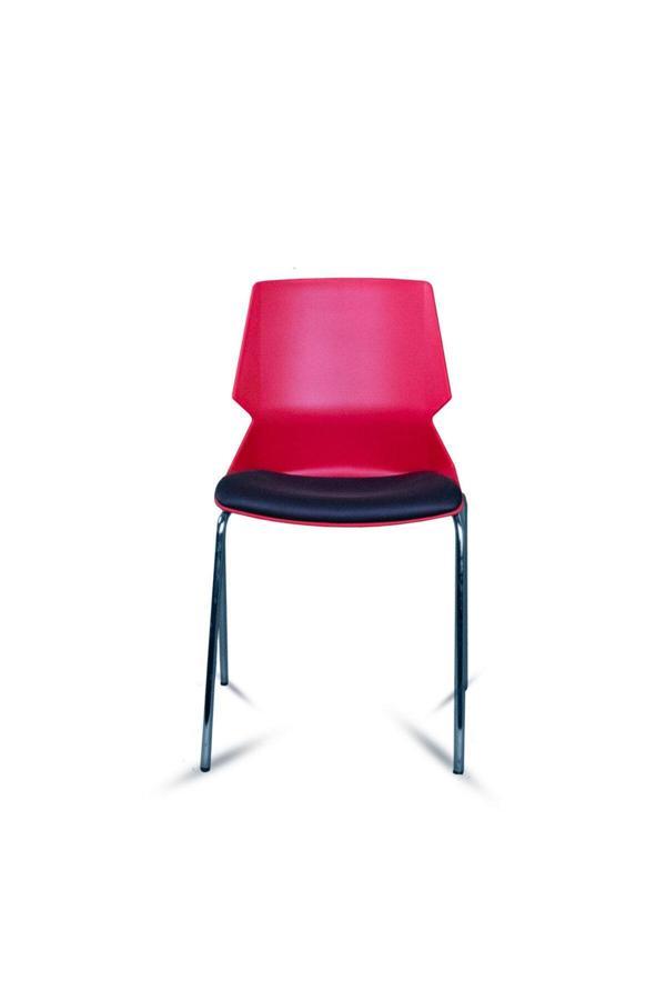 Atom Ofis Mora Minderli Kırmızı Ergonomik Pro Ofis Sabit Ayaklı Ucuz Toplantı Bekleme Koltuğu - Image 1